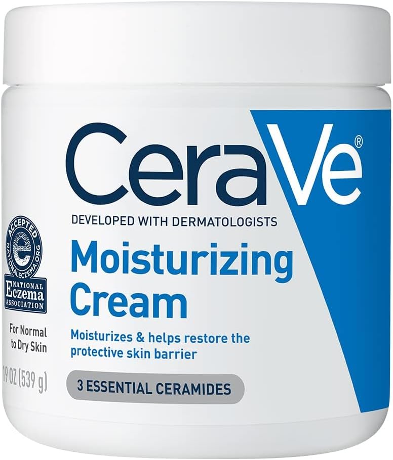 CeraVe Moisturizing Cream, Body and Face Moisturizer for Dry Skin, Body Cream with Hyaluronic Acid and Ceramides, Daily Moisturizer, Oil-Free, Fragrance Free, Non-Comedogenic, 19 Ounce - Image 16